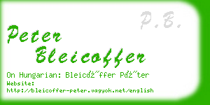 peter bleicoffer business card